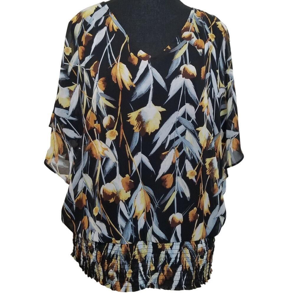THALIA SODI Women's Blouse Cold Shoulders Multicolor Short Sleeve Size L/G